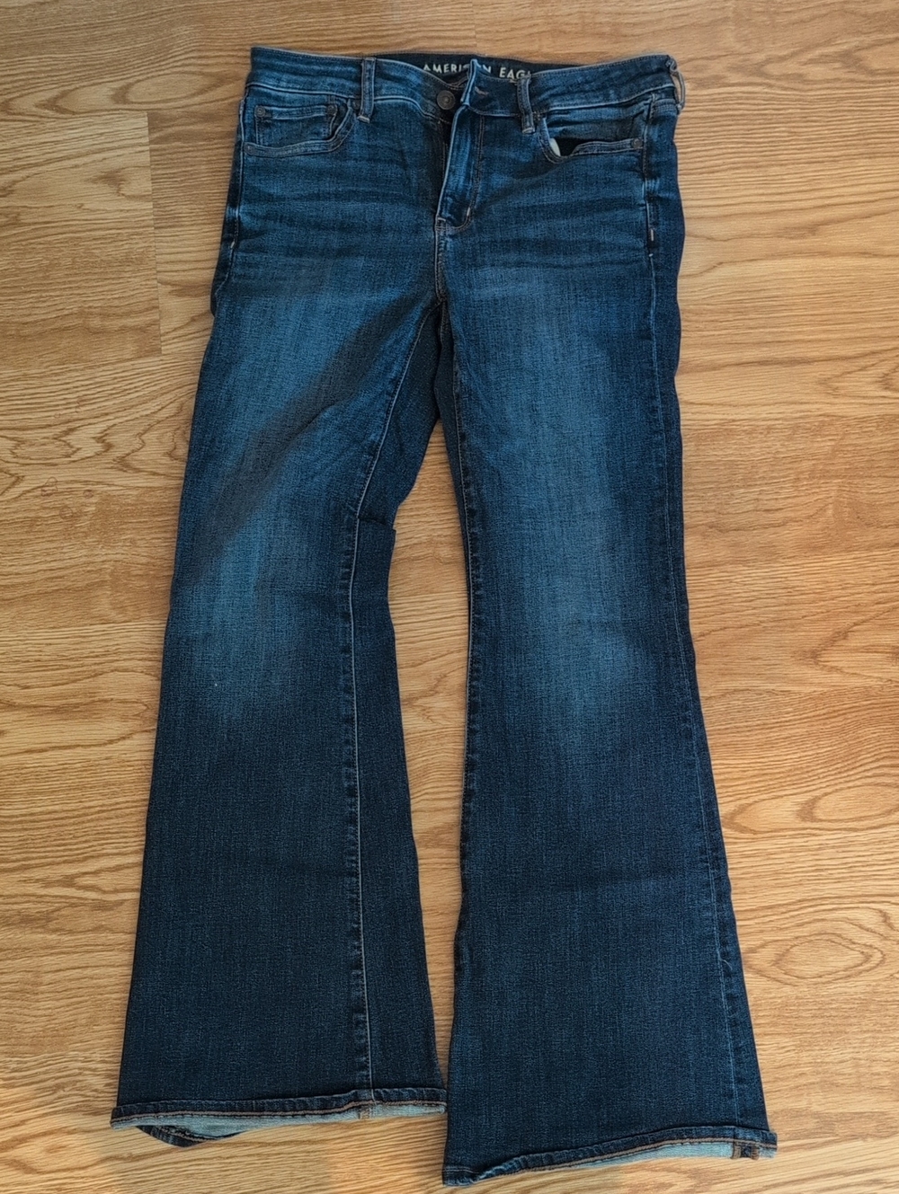 EUC American Eagle Outfitters Dark Blue Flared Jeans - Size 6